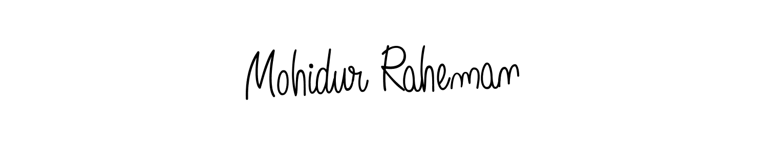 Make a beautiful signature design for name Mohidur Raheman. With this signature (Angelique-Rose-font-FFP) style, you can create a handwritten signature for free. Mohidur Raheman signature style 5 images and pictures png