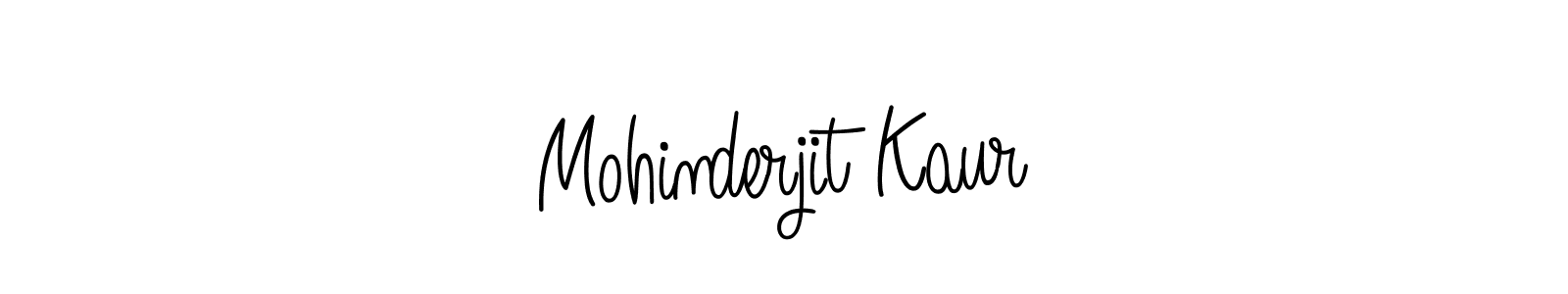 Create a beautiful signature design for name Mohinderjit Kaur. With this signature (Angelique-Rose-font-FFP) fonts, you can make a handwritten signature for free. Mohinderjit Kaur signature style 5 images and pictures png