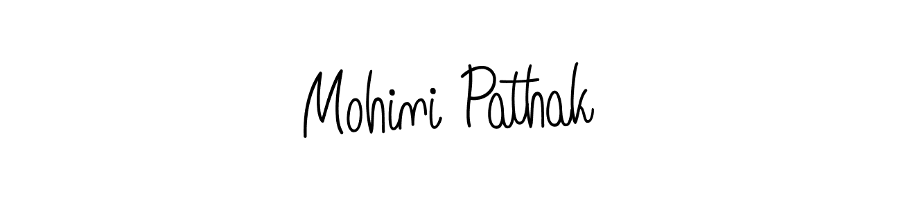 The best way (Angelique-Rose-font-FFP) to make a short signature is to pick only two or three words in your name. The name Mohini Pathak include a total of six letters. For converting this name. Mohini Pathak signature style 5 images and pictures png
