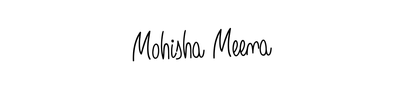 The best way (Angelique-Rose-font-FFP) to make a short signature is to pick only two or three words in your name. The name Mohisha Meena include a total of six letters. For converting this name. Mohisha Meena signature style 5 images and pictures png