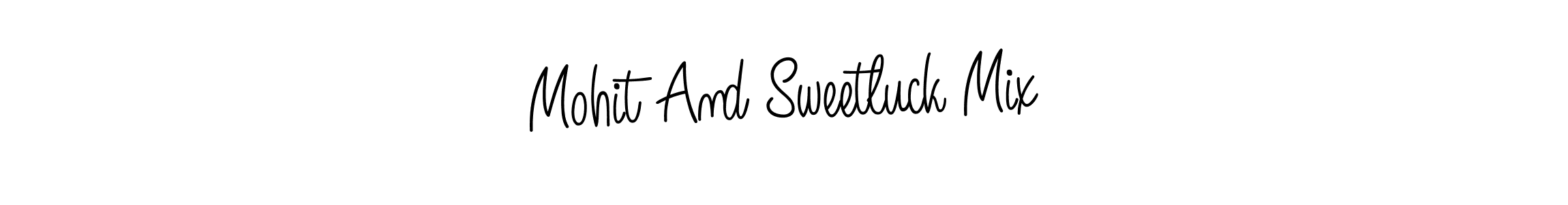 How to make Mohit And Sweetluck Mix name signature. Use Angelique-Rose-font-FFP style for creating short signs online. This is the latest handwritten sign. Mohit And Sweetluck Mix signature style 5 images and pictures png