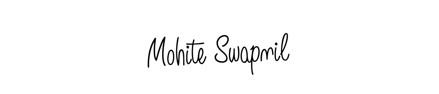 The best way (Angelique-Rose-font-FFP) to make a short signature is to pick only two or three words in your name. The name Mohite Swapnil include a total of six letters. For converting this name. Mohite Swapnil signature style 5 images and pictures png