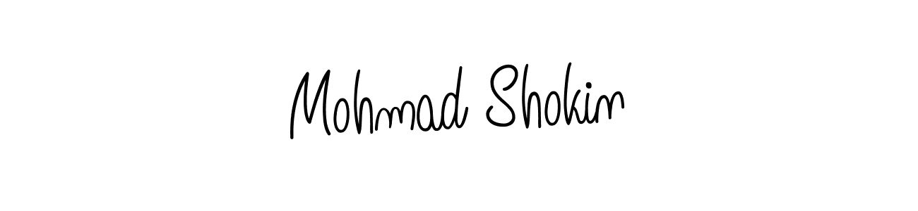 You should practise on your own different ways (Angelique-Rose-font-FFP) to write your name (Mohmad Shokin) in signature. don't let someone else do it for you. Mohmad Shokin signature style 5 images and pictures png
