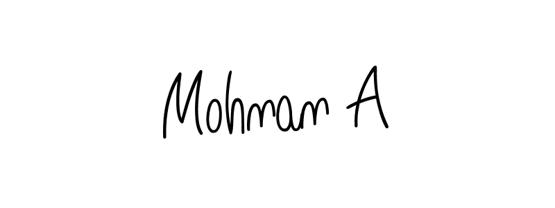 Design your own signature with our free online signature maker. With this signature software, you can create a handwritten (Angelique-Rose-font-FFP) signature for name Mohnan A. Mohnan A signature style 5 images and pictures png