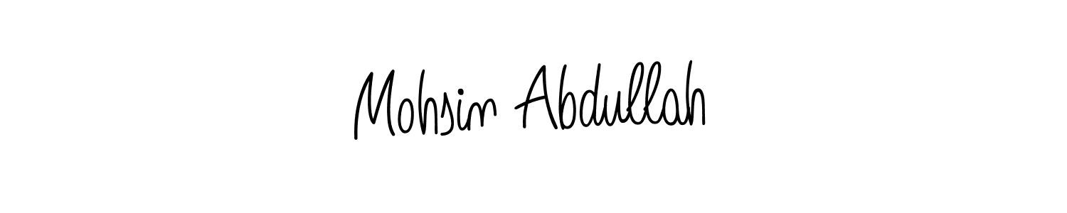 Create a beautiful signature design for name Mohsin Abdullah. With this signature (Angelique-Rose-font-FFP) fonts, you can make a handwritten signature for free. Mohsin Abdullah signature style 5 images and pictures png