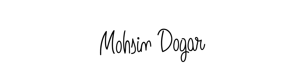 You should practise on your own different ways (Angelique-Rose-font-FFP) to write your name (Mohsin Dogar) in signature. don't let someone else do it for you. Mohsin Dogar signature style 5 images and pictures png