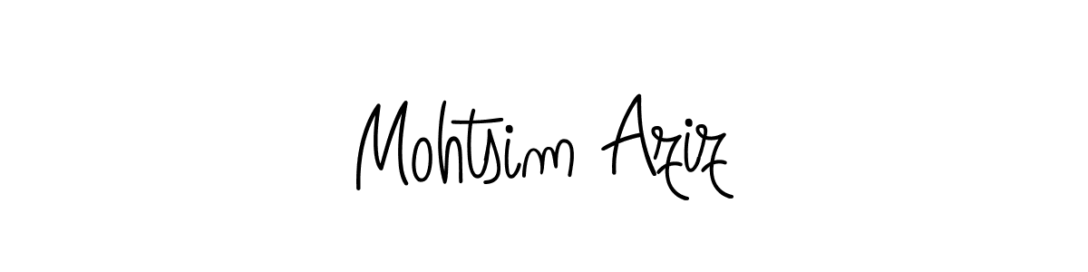 Create a beautiful signature design for name Mohtsim Aziz. With this signature (Angelique-Rose-font-FFP) fonts, you can make a handwritten signature for free. Mohtsim Aziz signature style 5 images and pictures png