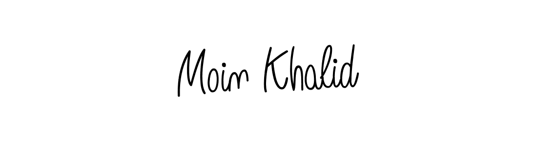 How to make Moin Khalid name signature. Use Angelique-Rose-font-FFP style for creating short signs online. This is the latest handwritten sign. Moin Khalid signature style 5 images and pictures png