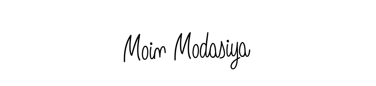 Design your own signature with our free online signature maker. With this signature software, you can create a handwritten (Angelique-Rose-font-FFP) signature for name Moin Modasiya. Moin Modasiya signature style 5 images and pictures png