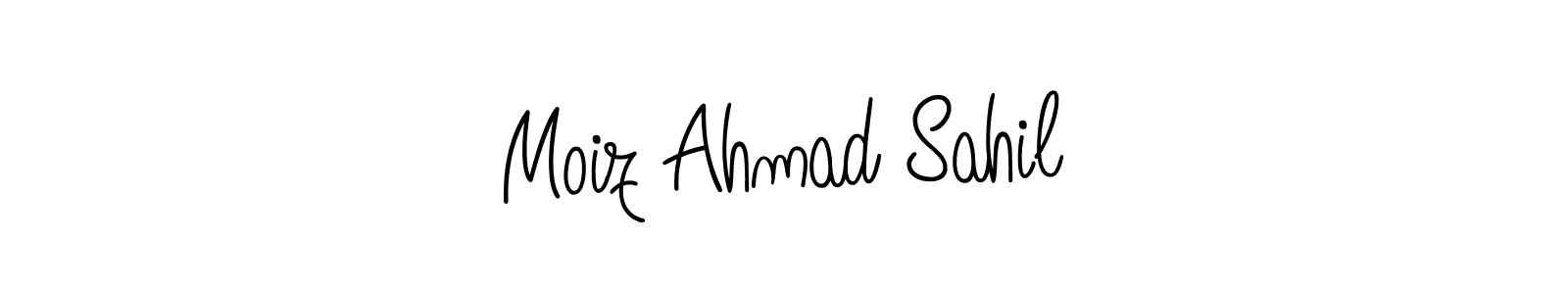 How to make Moiz Ahmad Sahil name signature. Use Angelique-Rose-font-FFP style for creating short signs online. This is the latest handwritten sign. Moiz Ahmad Sahil signature style 5 images and pictures png