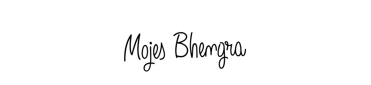 Make a beautiful signature design for name Mojes Bhengra. With this signature (Angelique-Rose-font-FFP) style, you can create a handwritten signature for free. Mojes Bhengra signature style 5 images and pictures png