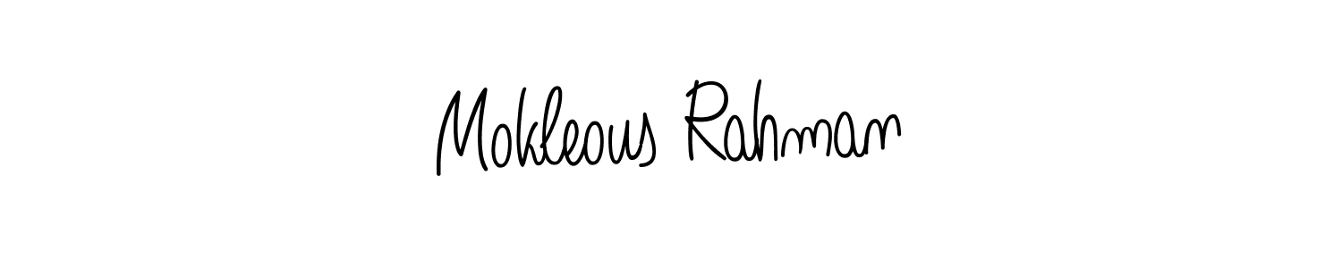 You should practise on your own different ways (Angelique-Rose-font-FFP) to write your name (Mokleous Rahman) in signature. don't let someone else do it for you. Mokleous Rahman signature style 5 images and pictures png