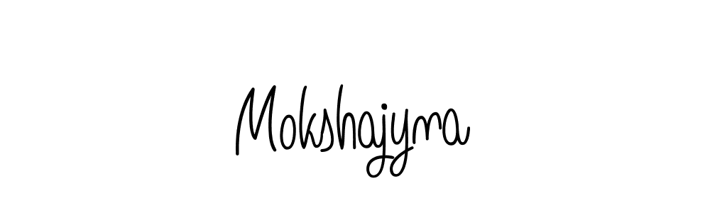 How to make Mokshajyna name signature. Use Angelique-Rose-font-FFP style for creating short signs online. This is the latest handwritten sign. Mokshajyna signature style 5 images and pictures png