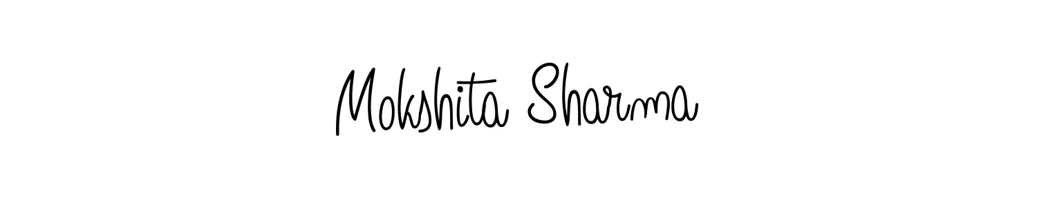 Check out images of Autograph of Mokshita Sharma name. Actor Mokshita Sharma Signature Style. Angelique-Rose-font-FFP is a professional sign style online. Mokshita Sharma signature style 5 images and pictures png