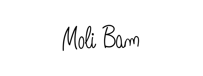 How to make Moli Bam name signature. Use Angelique-Rose-font-FFP style for creating short signs online. This is the latest handwritten sign. Moli Bam signature style 5 images and pictures png