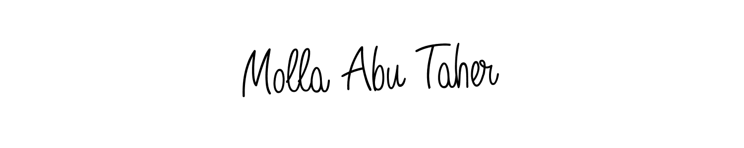 How to make Molla Abu Taher name signature. Use Angelique-Rose-font-FFP style for creating short signs online. This is the latest handwritten sign. Molla Abu Taher signature style 5 images and pictures png