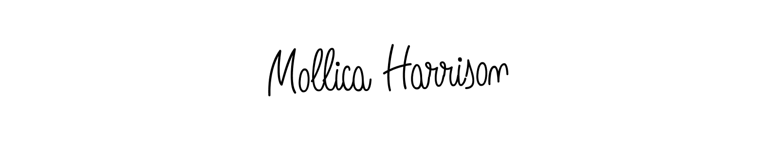 You should practise on your own different ways (Angelique-Rose-font-FFP) to write your name (Mollica Harrison) in signature. don't let someone else do it for you. Mollica Harrison signature style 5 images and pictures png