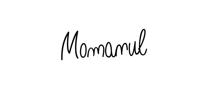 Use a signature maker to create a handwritten signature online. With this signature software, you can design (Angelique-Rose-font-FFP) your own signature for name Momanul. Momanul signature style 5 images and pictures png
