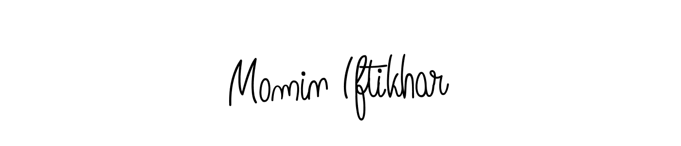 You should practise on your own different ways (Angelique-Rose-font-FFP) to write your name (Momin Iftikhar) in signature. don't let someone else do it for you. Momin Iftikhar signature style 5 images and pictures png