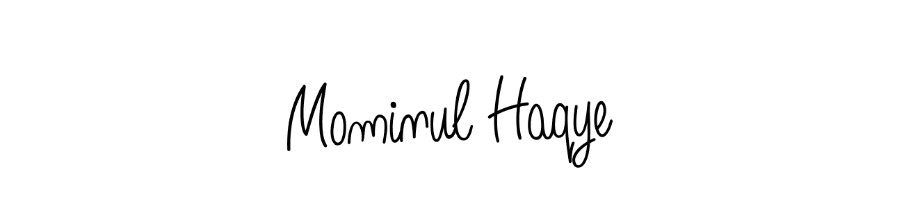 How to make Mominul Haqye name signature. Use Angelique-Rose-font-FFP style for creating short signs online. This is the latest handwritten sign. Mominul Haqye signature style 5 images and pictures png