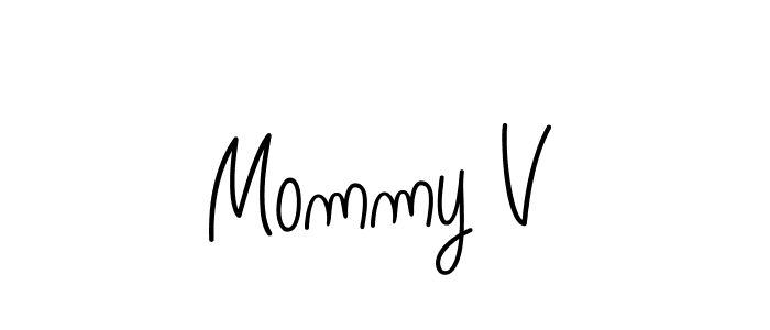 Make a beautiful signature design for name Mommy V. With this signature (Angelique-Rose-font-FFP) style, you can create a handwritten signature for free. Mommy V signature style 5 images and pictures png