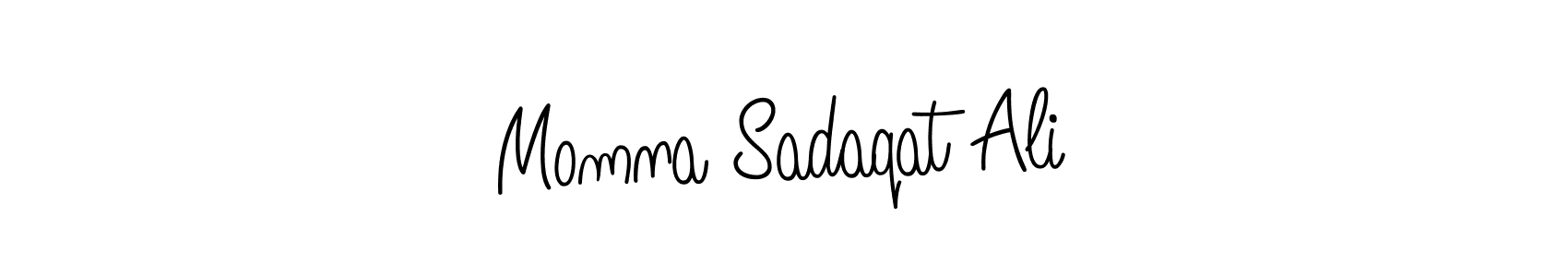 Design your own signature with our free online signature maker. With this signature software, you can create a handwritten (Angelique-Rose-font-FFP) signature for name Momna Sadaqat Ali. Momna Sadaqat Ali signature style 5 images and pictures png