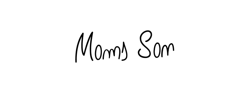 Create a beautiful signature design for name Moms Son. With this signature (Angelique-Rose-font-FFP) fonts, you can make a handwritten signature for free. Moms Son signature style 5 images and pictures png