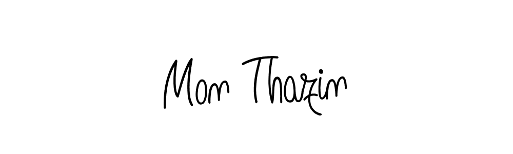 Use a signature maker to create a handwritten signature online. With this signature software, you can design (Angelique-Rose-font-FFP) your own signature for name Mon Thazin. Mon Thazin signature style 5 images and pictures png