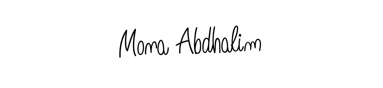How to make Mona Abdhalim name signature. Use Angelique-Rose-font-FFP style for creating short signs online. This is the latest handwritten sign. Mona Abdhalim signature style 5 images and pictures png
