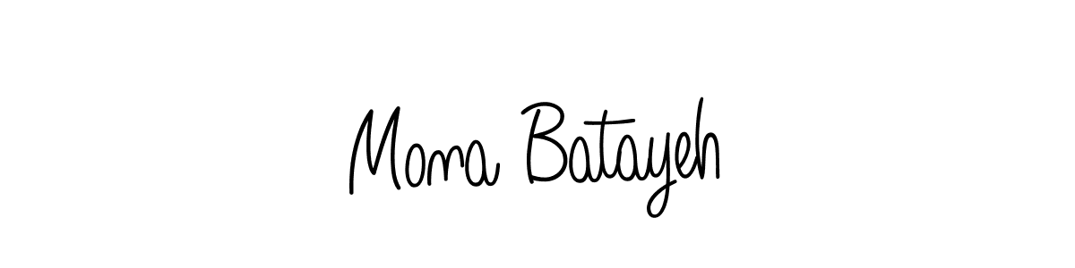 Use a signature maker to create a handwritten signature online. With this signature software, you can design (Angelique-Rose-font-FFP) your own signature for name Mona Batayeh. Mona Batayeh signature style 5 images and pictures png