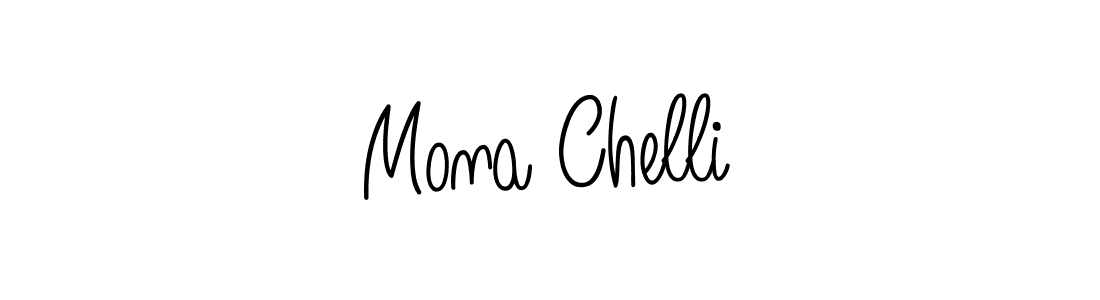 Use a signature maker to create a handwritten signature online. With this signature software, you can design (Angelique-Rose-font-FFP) your own signature for name Mona Chelli. Mona Chelli signature style 5 images and pictures png