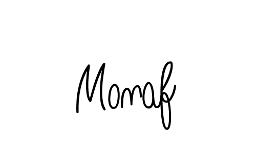 Make a beautiful signature design for name Monaf. With this signature (Angelique-Rose-font-FFP) style, you can create a handwritten signature for free. Monaf signature style 5 images and pictures png