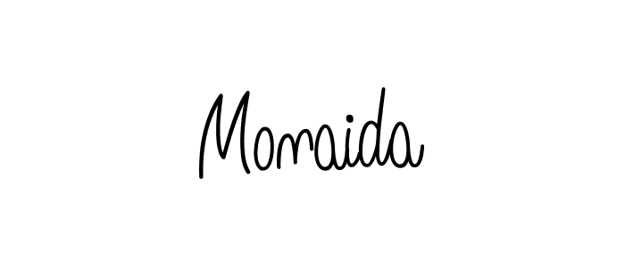 You should practise on your own different ways (Angelique-Rose-font-FFP) to write your name (Monaida) in signature. don't let someone else do it for you. Monaida signature style 5 images and pictures png