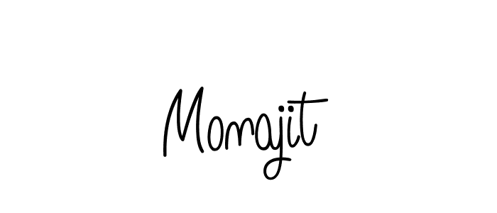 Make a beautiful signature design for name Monajit. With this signature (Angelique-Rose-font-FFP) style, you can create a handwritten signature for free. Monajit signature style 5 images and pictures png