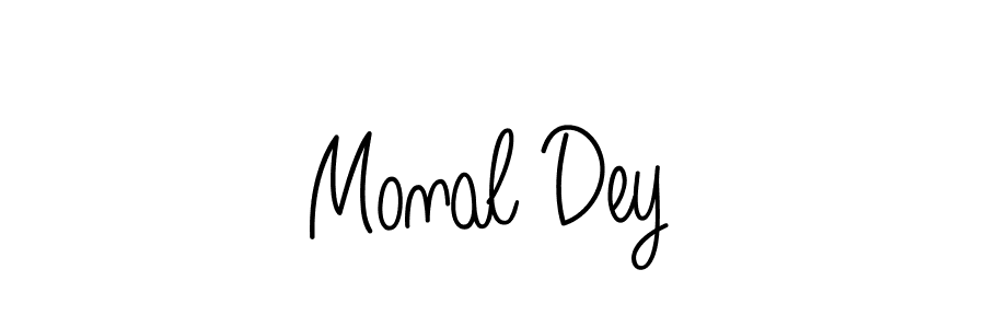 How to make Monal Dey name signature. Use Angelique-Rose-font-FFP style for creating short signs online. This is the latest handwritten sign. Monal Dey signature style 5 images and pictures png