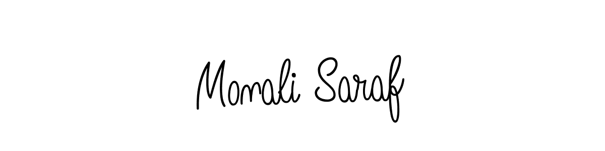 Make a beautiful signature design for name Monali Saraf. With this signature (Angelique-Rose-font-FFP) style, you can create a handwritten signature for free. Monali Saraf signature style 5 images and pictures png