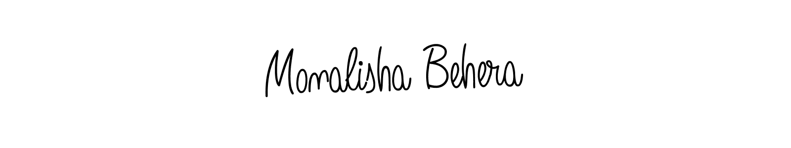 The best way (Angelique-Rose-font-FFP) to make a short signature is to pick only two or three words in your name. The name Monalisha Behera include a total of six letters. For converting this name. Monalisha Behera signature style 5 images and pictures png