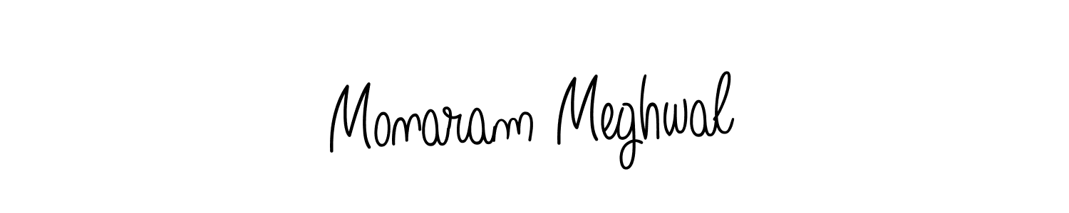 Use a signature maker to create a handwritten signature online. With this signature software, you can design (Angelique-Rose-font-FFP) your own signature for name Monaram Meghwal. Monaram Meghwal signature style 5 images and pictures png