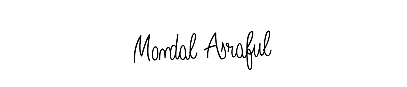 You should practise on your own different ways (Angelique-Rose-font-FFP) to write your name (Mondal Asraful) in signature. don't let someone else do it for you. Mondal Asraful signature style 5 images and pictures png