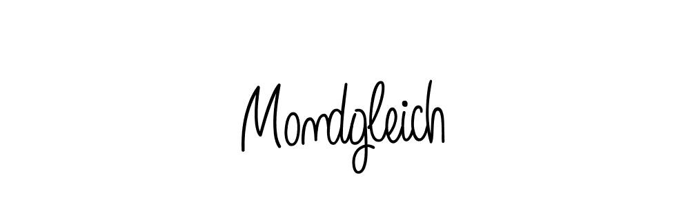 Use a signature maker to create a handwritten signature online. With this signature software, you can design (Angelique-Rose-font-FFP) your own signature for name Mondgleich. Mondgleich signature style 5 images and pictures png