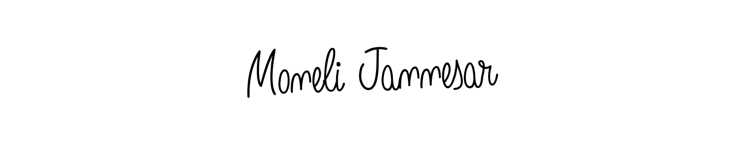Design your own signature with our free online signature maker. With this signature software, you can create a handwritten (Angelique-Rose-font-FFP) signature for name Moneli Jannesar. Moneli Jannesar signature style 5 images and pictures png