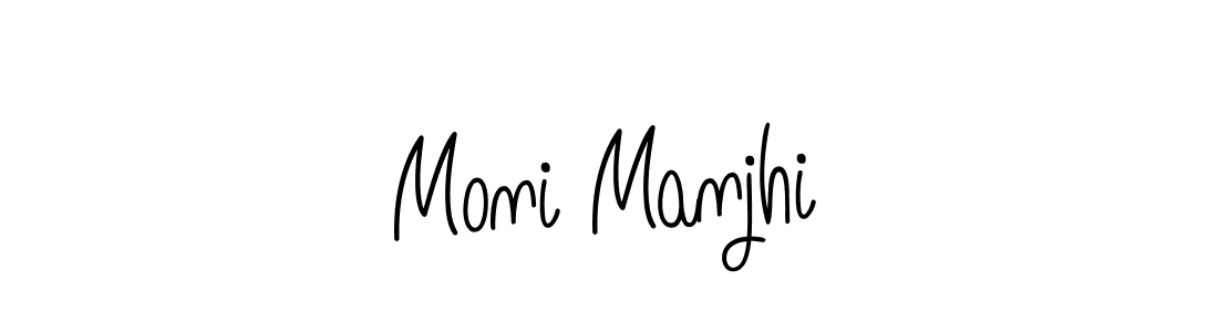 You should practise on your own different ways (Angelique-Rose-font-FFP) to write your name (Moni Manjhi) in signature. don't let someone else do it for you. Moni Manjhi signature style 5 images and pictures png