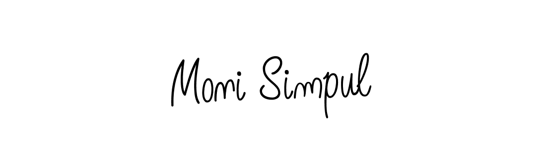 Similarly Angelique-Rose-font-FFP is the best handwritten signature design. Signature creator online .You can use it as an online autograph creator for name Moni Simpul. Moni Simpul signature style 5 images and pictures png