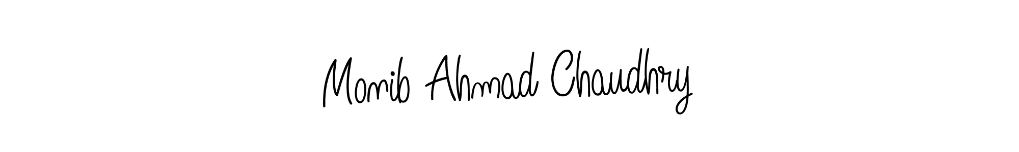 Use a signature maker to create a handwritten signature online. With this signature software, you can design (Angelique-Rose-font-FFP) your own signature for name Monib Ahmad Chaudhry. Monib Ahmad Chaudhry signature style 5 images and pictures png