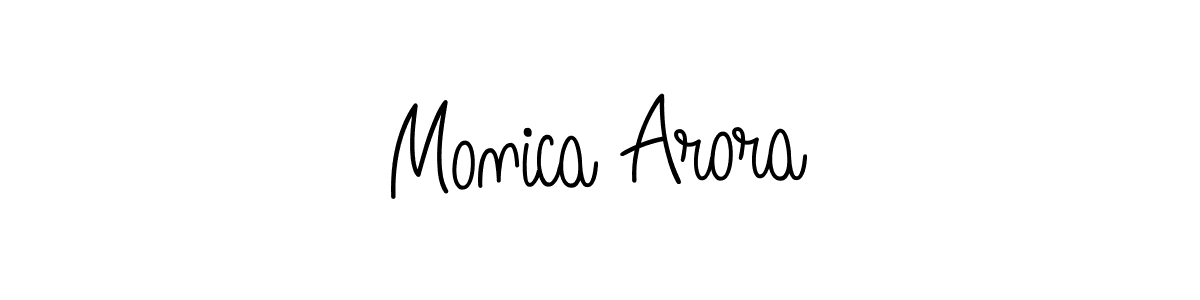 The best way (Angelique-Rose-font-FFP) to make a short signature is to pick only two or three words in your name. The name Monica Arora include a total of six letters. For converting this name. Monica Arora signature style 5 images and pictures png