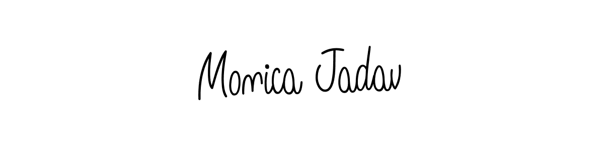 How to make Monica Jadav name signature. Use Angelique-Rose-font-FFP style for creating short signs online. This is the latest handwritten sign. Monica Jadav signature style 5 images and pictures png