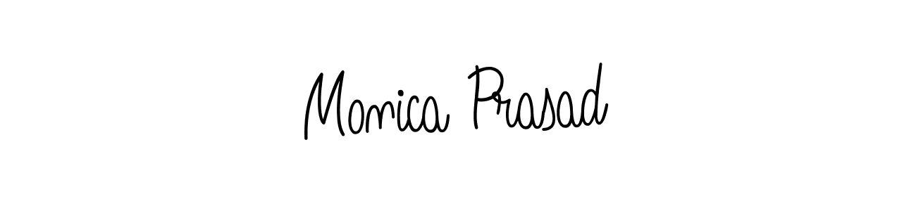 The best way (Angelique-Rose-font-FFP) to make a short signature is to pick only two or three words in your name. The name Monica Prasad include a total of six letters. For converting this name. Monica Prasad signature style 5 images and pictures png