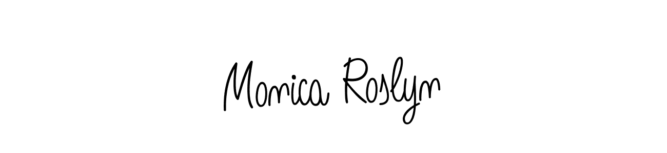 Monica Roslyn stylish signature style. Best Handwritten Sign (Angelique-Rose-font-FFP) for my name. Handwritten Signature Collection Ideas for my name Monica Roslyn. Monica Roslyn signature style 5 images and pictures png