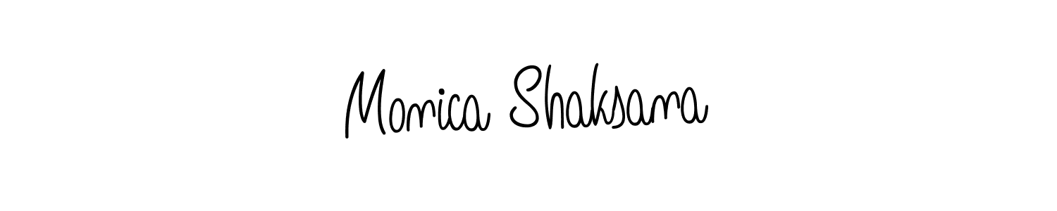 How to make Monica Shaksana name signature. Use Angelique-Rose-font-FFP style for creating short signs online. This is the latest handwritten sign. Monica Shaksana signature style 5 images and pictures png
