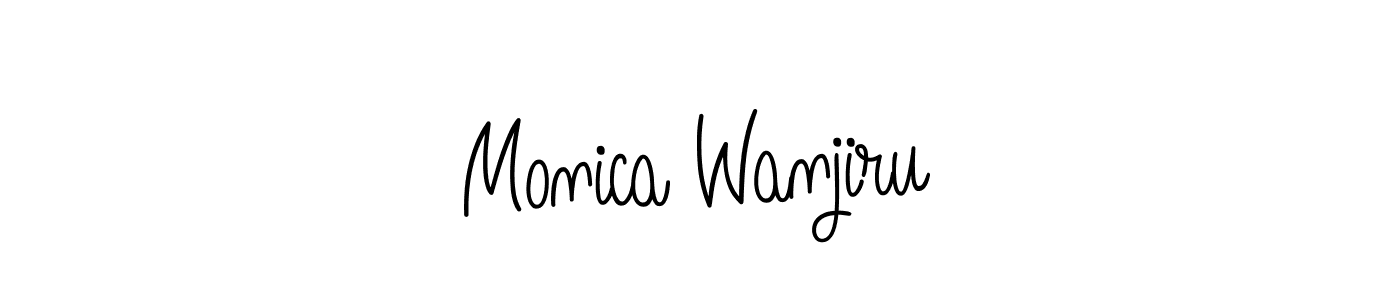 if you are searching for the best signature style for your name Monica Wanjiru. so please give up your signature search. here we have designed multiple signature styles  using Angelique-Rose-font-FFP. Monica Wanjiru signature style 5 images and pictures png